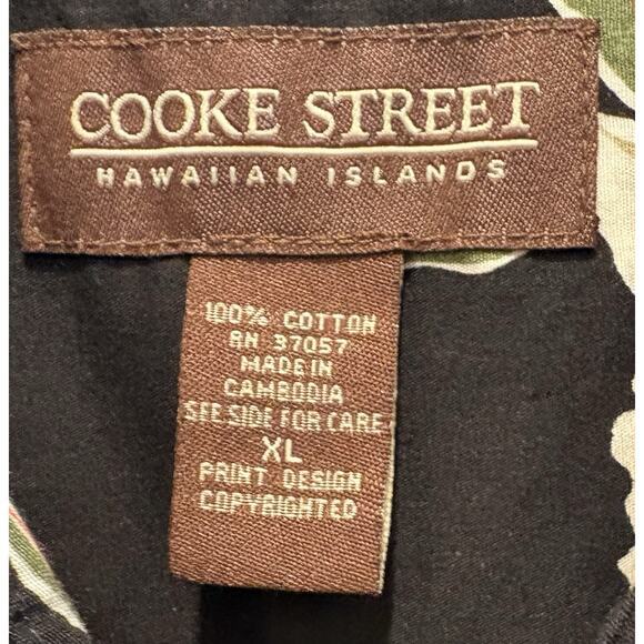Cooke Street Black Hawaiian Short Sleeve Shirt Size XL NWOT - Picture 3 of 4